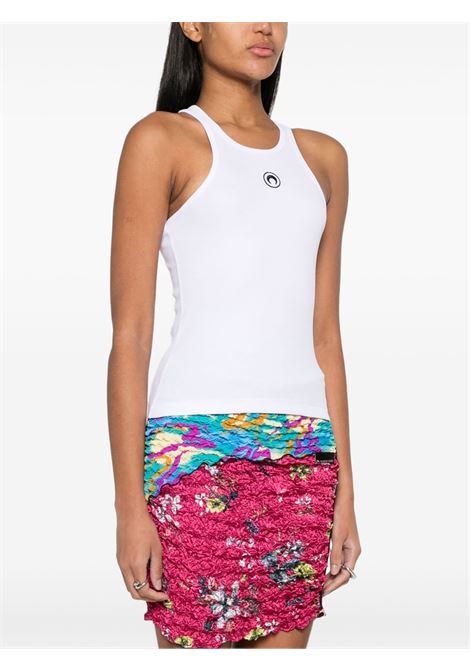 tank top moon logo ribbed donna bianco MARINE SERRE | WTT014ACJER0011WH10